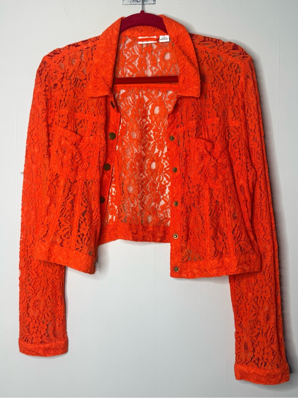 Cat & Jack Orange Lace Cropped Blazer Jacket